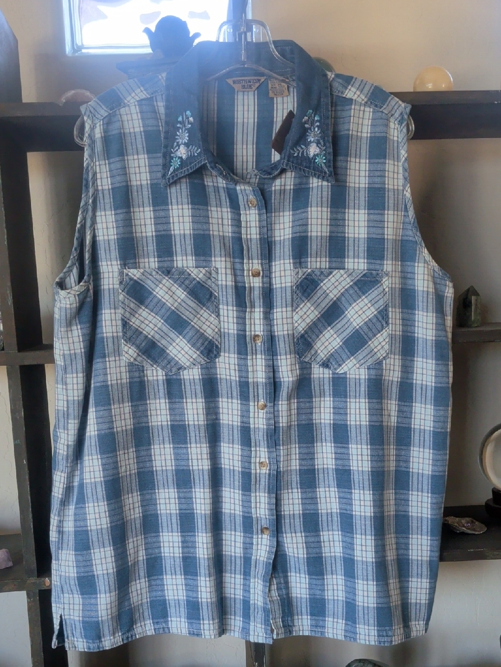 Vintage Cotton Cottage Core Button Up Sleeveless